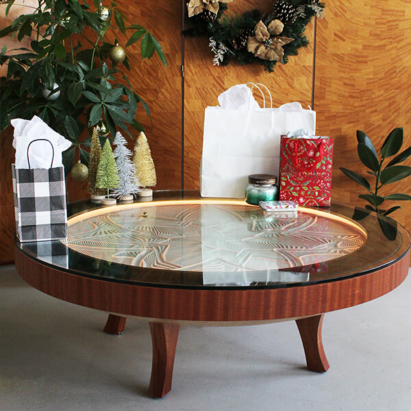 Sisyphus 4ft Hardwood Table Mahogany Lifestyle Luxury High End Sisyphus Hardwood Table with Glass Top