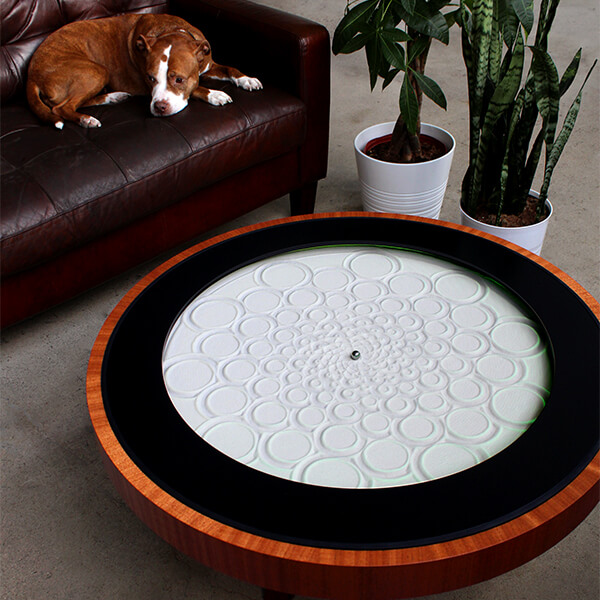 Sisyphus 4ft Hardwood Table Mahagony Lifestyle Luxury Hardwood Sisyphus Table with Glass Top