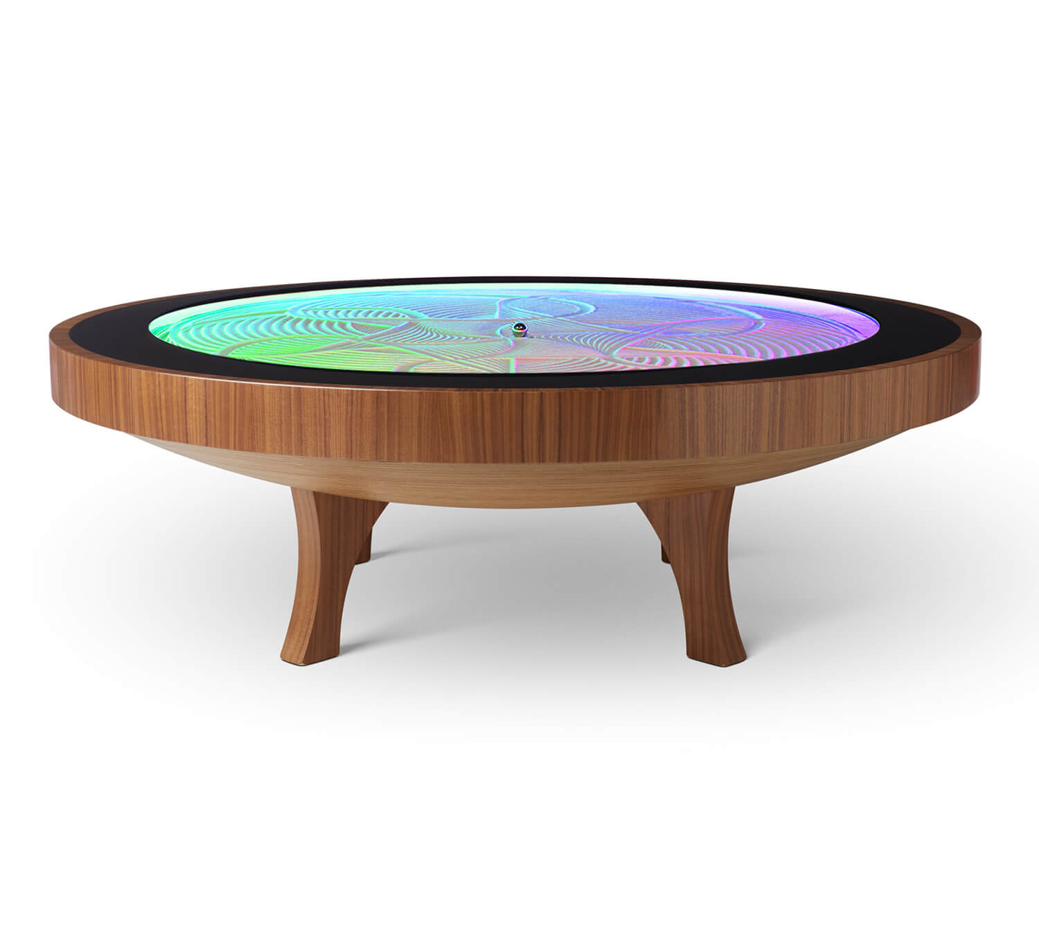 Luxury Hardwood Sisyphus Table with Glass Top