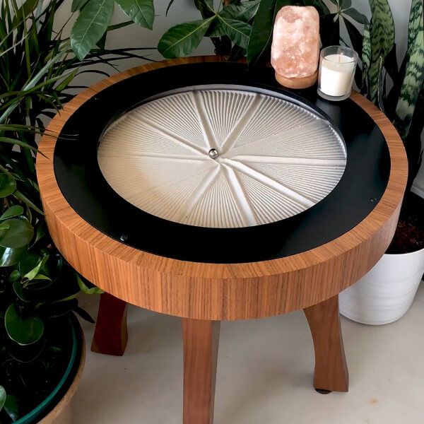 Sisyphus Hardwood Side Table Walnut Lifestyle 4 Luxury High End Sisyphus Hardwood Table with Glass Top
