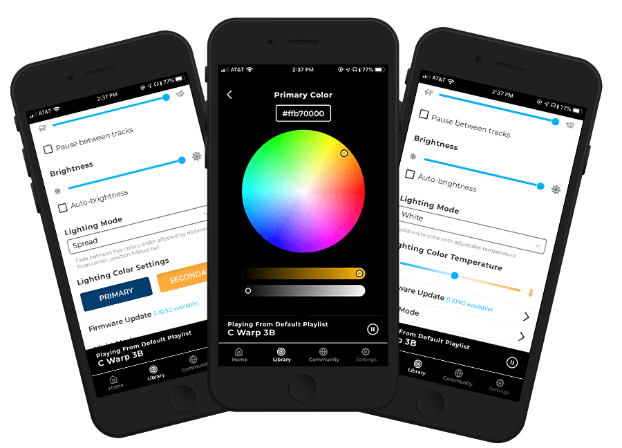 Sisyphus App on iPhone Lighting, Colors, and Brightness Features
