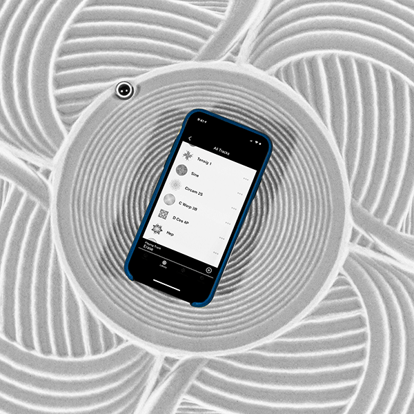 Sisyphus App on Sand Field Kinetic Art Sisyphus App for Hardwood and Metal Tables and Minis