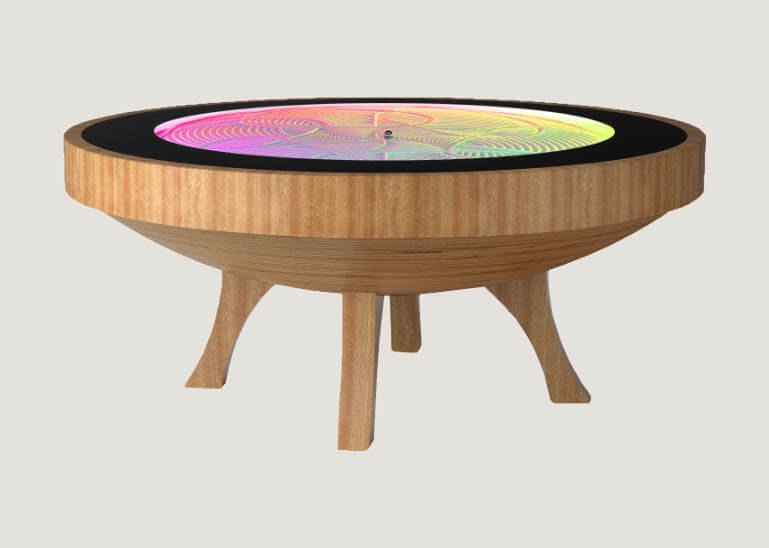 Luxury High End Sisyphus Hardwood Table with Glass Top